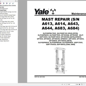 Yale GP60VX to GP80SVX (G878) Service Manual 2024