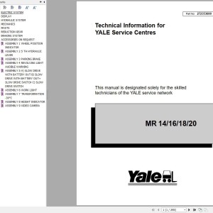 Yale MR14 MR16 MR18 MR20 (B849) Service Manual 272353600