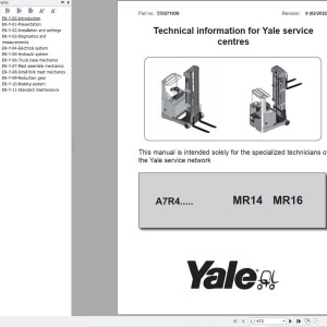Yale MR14 to MR25 (A7R4) Service Manual 550271039