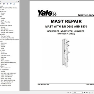 Yale NDR030ECR NDR035ECR NR040ECR NR045ECR (A927) Service Manual