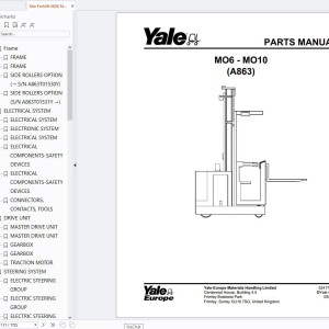 Yale MO6 MO10 A863 Parts Manual 524179297