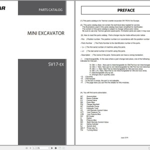 Yanmar SV17EX Parts Catalog Y01YA602