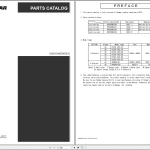 Yanmar V1070 Series Parts Catalog 0CK10-M33003EN 2017
