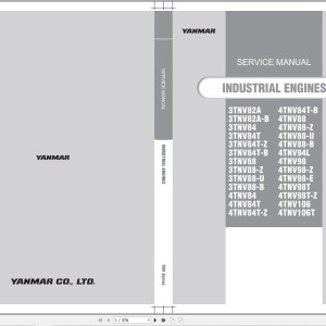 Yanmar 3TNV82A to 4TNV106T Service Manual 0BTNV-G00103