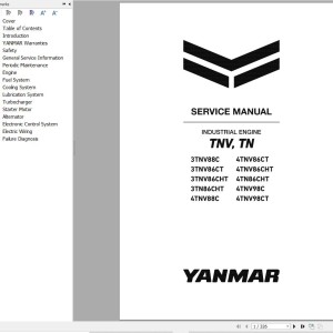 Yanmar 3TNV88C to 4TNV98CT Service Manual OBTN4-EN0027