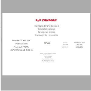 Yanmar B75W Parts Catalog TW0754 5780400209