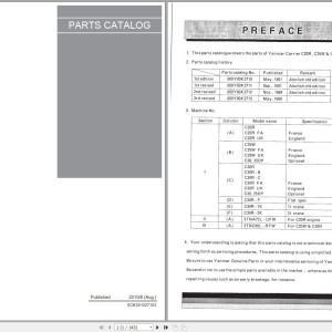 Yanmar C20R C25W C30R Parts Manual OCK30-G27103