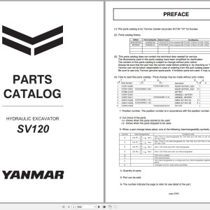 Yanmar SV120 Parts Catalog 5780400214