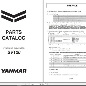 Yanmar SV120 Parts Catalog CPC32ENMA00100