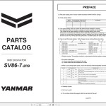 Yanmar SV86-7 2PB Parts Catalog CPC39ENMA00100
