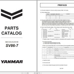 Yanmar SV86-7 Parts Catalog CPB69ENMA00100