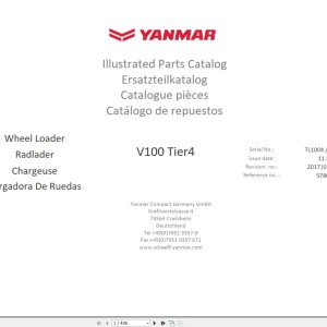 Yanmar V100 Tier 4 Parts Catalog 5780401710