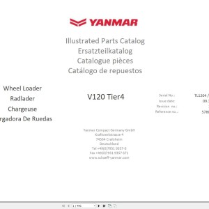 Yanmar V120 Tier 4 Parts Catalog 5780401721