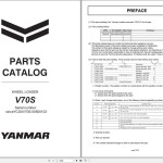 Yanmar V70S Parts Catalog CPB554ENWL00201