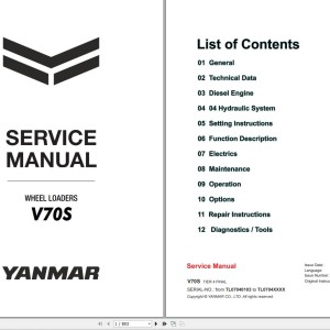 Yanmar V70S Service Manual MM554ENWL00201