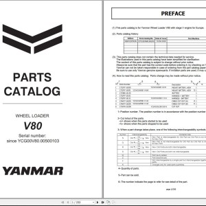 Yanmar V80 Parts Catalog CP555ENWL00200