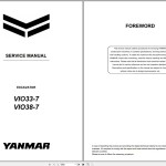 Yanmar VIO33-7 VIO38-7 Service Manual MMB82ENMA00100