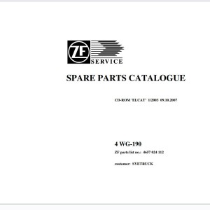 ZF Ergopower 4WG-190 Spare Parts Catalog PDF 4657024112