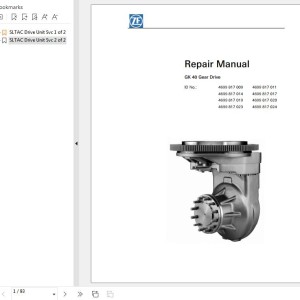 ZF GK40 Gear Drive Repair Mamual PN-143549