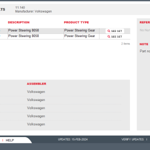 ZF SD Automotive Steering 08.2024 Electronic Parts Catalog